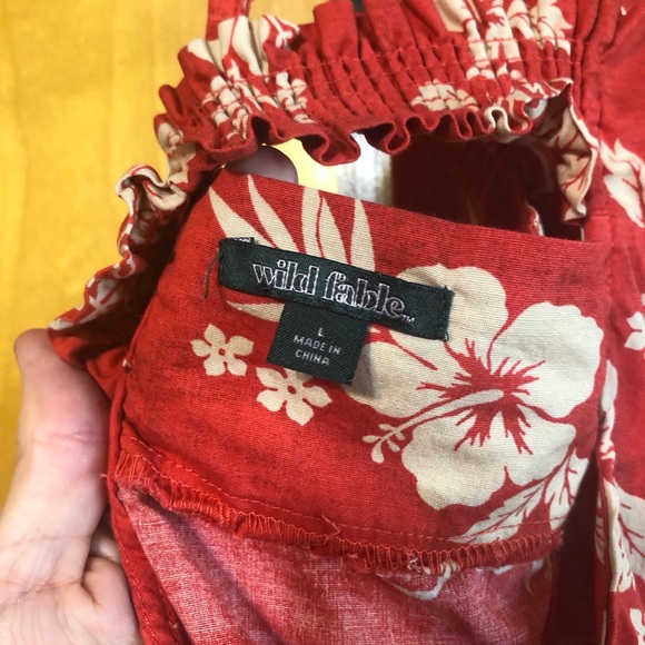 Wild Fable Women’s Red Floral Sun Dress in Size Large - Picture 5 of 5